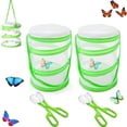 thumbnail image 1 of Tutuviw 2 Pcs Insect and Butterfly Habitat Cage Terrariums with 2 Pcs Bug Catcher, Pop-up Insect Mesh Cage,Caterpillar Enclosure,Monarch Habitat Terrarium,Butterfly Kit,Nature Exploration Toy(Green), 1 of 8