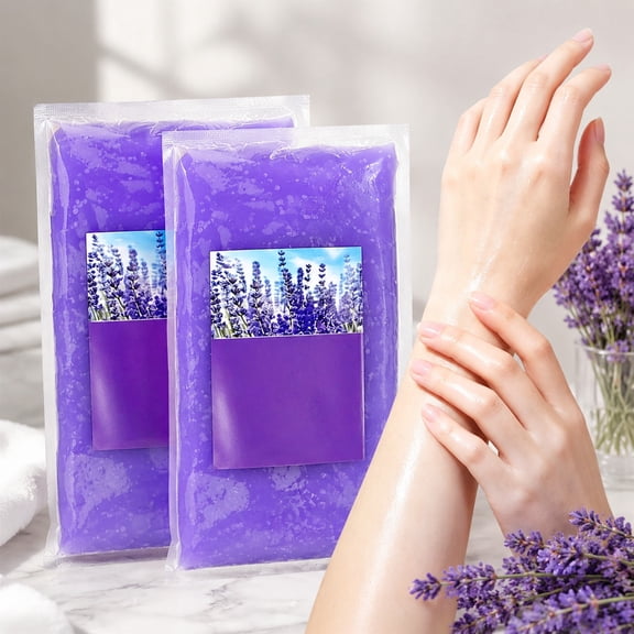 Tutuviw 2 Pcs Lavender Scented Paraffin Wax Blocks,Hot Melt Paraffin Wax Blocks for Paraffin Hand Feet Bath,Lavender Scent Beads Blocks for Relieves Muscle Fatigue Nourishes Moisturizing Dry Skin
