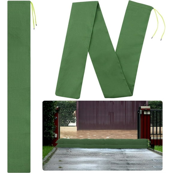 Tutuviw 2 Pcs Long Canvas Sandbags Flood Protection 5.9Inch*5.9Ft Thickened Reusable Bags with Elastic Band Rain Wind Flood Water Barrier for Doors and Windows Waterproof Treatment in Rainy Season