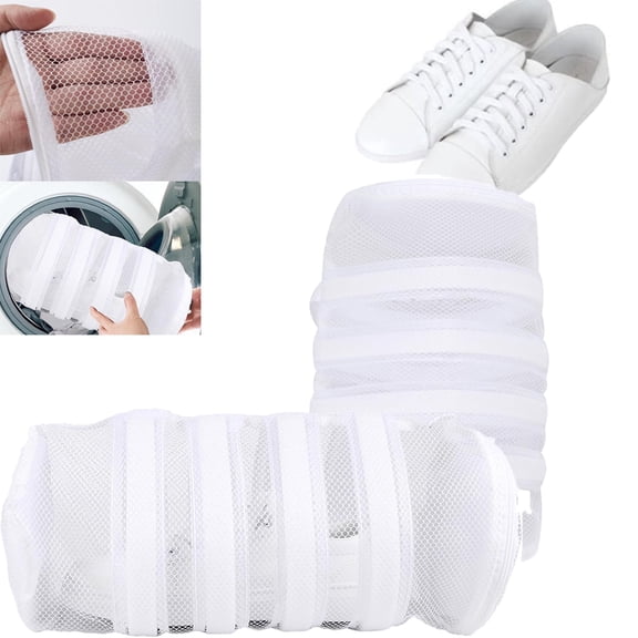 Tutuviw 2 Pcs Mesh Shoes Laundry Bags for Washing Machine, Extra Large Heavy Duty Zipper Sneaker Laundry Sack,Breathable Mesh Cleaning Bags for Cleaning Delicates Gym Tennis Shoes (15.7x7.5in)