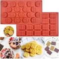 thumbnail image 1 of Tutuviw 2 Pcs Rectangle Round Waffle Silicone Mold,18/20-Cavity Non-stick Waffle Baking Mold,Mini Waffle DIY Biscuit Chocolate Candy Mold,Waffle Cookie Molds,Silicone Baking Mold (Red), 1 of 7