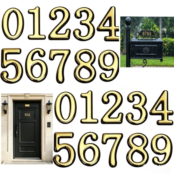 Tutuviw 20 Pcs Mailbox Numbers for Outside,0-9 Gold Reflective Mailbox Numbers,Door Address Number Signs Stickers,Mailbox Stickers,Number Stickers with Sticky Tabs for Residence,Apartment