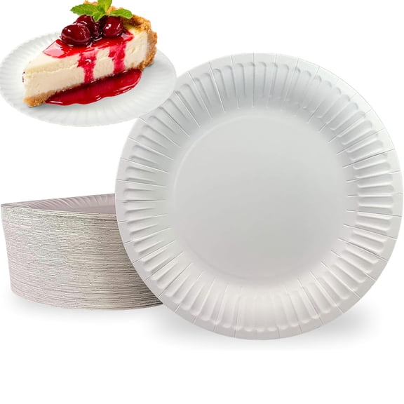 Tutuviw 20 Pcs 9 inch White Paper Plates Everyday Disposable Decorative Paper Plates Paper Dessert Plate Bulk Uncoated Paper Plates for Daily Use Crafts BBQ Party Events
