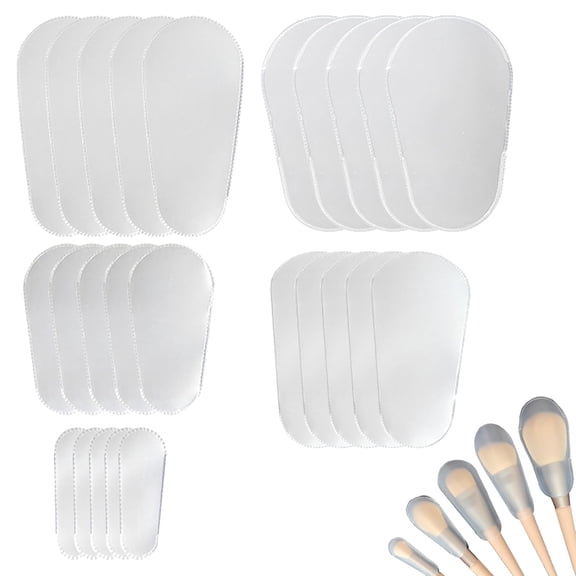 Tutuviw 20 Pcs Make Up Brush Cover Transparent Makeup Brush Protector Dust-Proof Makeups Brushes Cover Plastic Cosmetic Brush Protectors-Guard for Travel and Storage, 5 Sizes