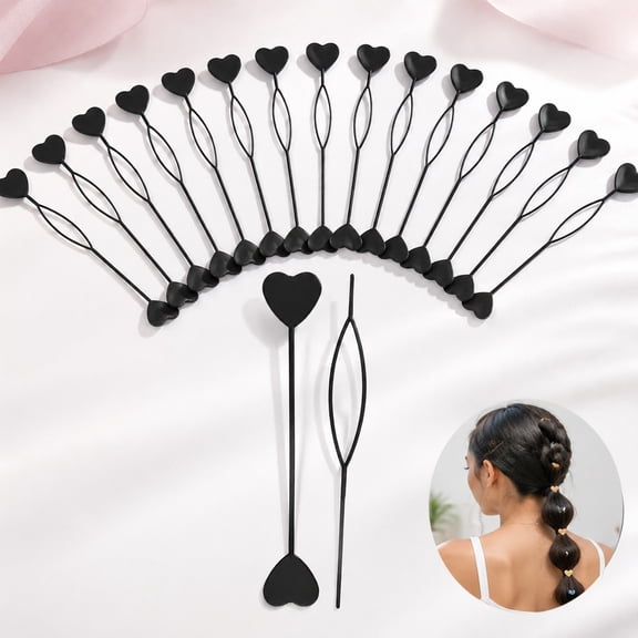 Tutuviw 20Pcs Quick Beader for Loading,Quick Hair Beader Tool,Plastic Ponytail Maker,Elastic Hair Braiding Set,Automatic Threader Braid Loop for Women Plait Styling Accessories Supplies