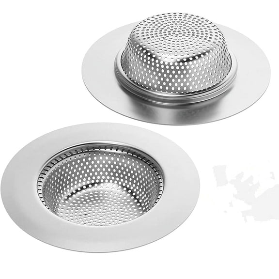 Tutuviw 2PCS Sink Strainer Baskets Sink Drain Strainer Kitchen Stainless Steel Sink Strainer Strainer Baskets Wide Rim 2.8" Diameter