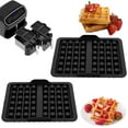 thumbnail image 1 of Tutuviw 2Pcs 2 Cavities Silicone Waffle Mold,Food Grade Waffle Mold for Air Fryer,Silicone Waffle Set Waffle Maker,Square Shape Waffle Mold for Cake Chocolate Craft Candy Soap (Black), 1 of 7