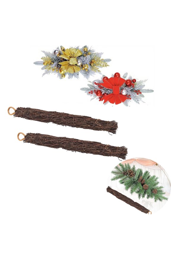 2Pcs 9.8in Natural Grapevine Wreath by Tutuviw,Rattan Garland Swag Base,Natural Vine Branch Swag Base,Rustic Home Decor for /Weddings/Birthdays/Parties/Holidays Craft Decors