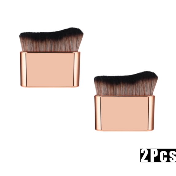 Tutuviw 2Pcs Self Tan Brush Soft Body Makeup Brush, Portable Self Tanning Sunless Tanner Makeup Brush for Body & Leg Makeup(Rose Gold)