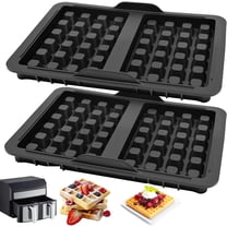 Tutuviw 2Pcs Silicone Waffle Maker Mold,2 Cavities Nonstick Silicone Mold Set,Waffle Cookie Molds,Chocolate Molds,Preparation of Belgian Waffles,Silicone Mold for Cake Baking Candy,Black