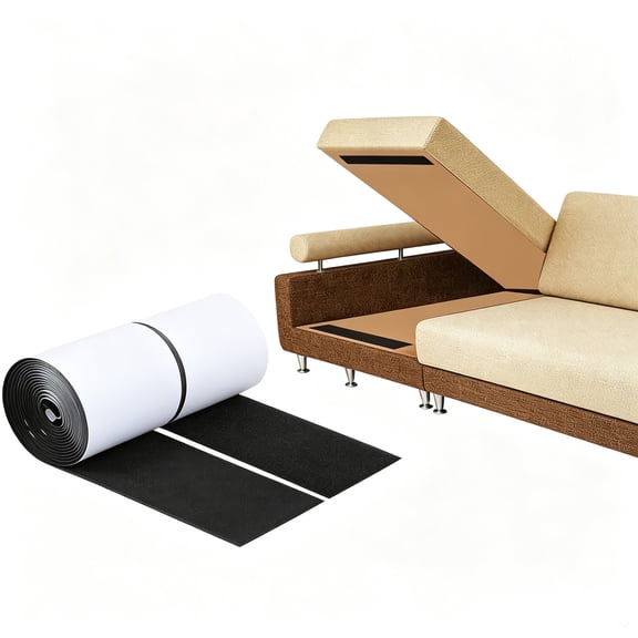 Tutuviw 2Rolls Hook and Loop Tape with Adhesive,Heavy Duty Couch Cushion Grip Tape,Double Sided Strip Roll to Prevent Sliding,Keep Sofa Cushions from Sliding,Non-Slip Couch Cushion Grip Accessories