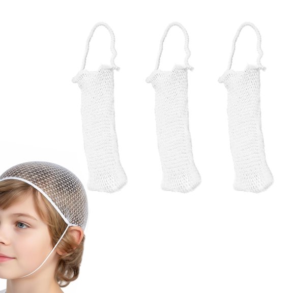 Tutuviw 3 Pack Head Elastic Dressing Retainer Stretchable Net Bandage for Wound Dressings Restraint, Mesh Cover Cap Protector for Daily Care (M)