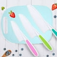 thumbnail image 1 of Tutuviw 3 Pieces Kids Knife Set for Cooking, with blue Cutting Board, Safe Lettuce and Salad Knives, Kids Cooking Utensils in 3 Sizes & Colors, Serrated Edges, Plastic Safe Kitchen Knife, 1 of 7