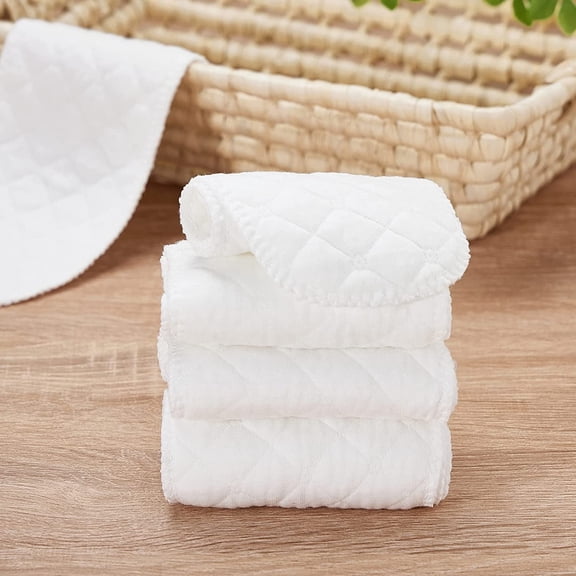 Tutuviw  3-Ply Prefold Cloth Diapers,3-Ply Cotton Cloth Diaper Prefold Cloth Diapers, White, 20 Count