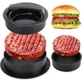 thumbnail image 1 of Tutuviw Hamburger Patty Maker，3 in 1 Non-Stick Meat Beef Veggie Hamburger Patty Mold, Essential Tool to Make Patty for Stuffed Burgers Slider BBQ and Cooking, 1 of 8