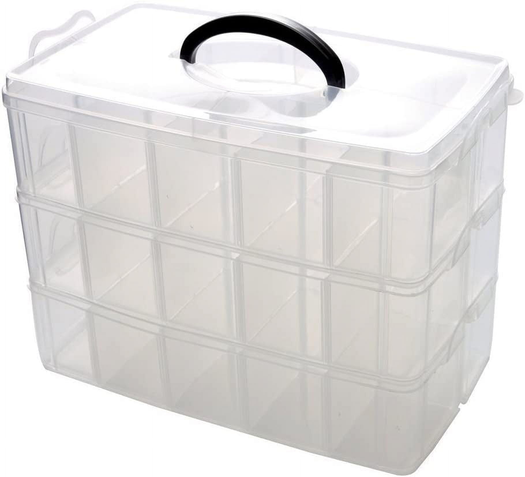 Tutuviw 3-Layer Transparent Organizer with Multi Dividers, Small Case ...