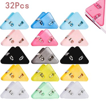 WMGHA 10 Pcs Corner Paper Clip Triangle Book Page Corner Clips,Triangular Transparent File Corner Clip Students Reading Plastic Page Markers Clips An