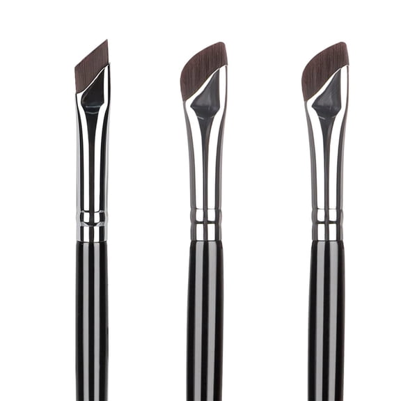 Tutuviw 3Pcs Ultra Thin Angled Brushes and Sickle BrushThin Slanted Flat Angle for Eyes Makeup Applicator, Eyebrow Cosmetics Beauty Cosmetic Tool Makeup Brush