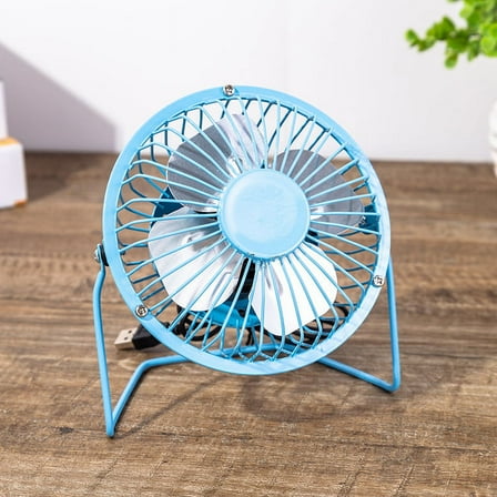 Tutuviw 4 Inch Personal Metal USB Powered Desktop Fan Blue