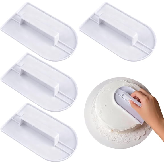 Tutuviw 4 PCS Fondant Smoother White Plastic Fondant Icing Smoother Fondant Smoothing Tool Cake Decorate Smoother Polisher Fondant Paddle for Cake Decoration Sugarcraft Paddles Sculpting