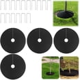 thumbnail image 1 of Tutuviw 4 Pack Reusable Tree Mulch Ring, 24.4in Non-Woven Tree Protector Mat, Plant Root Protection, Tree Ring Weed Fabric Cover with 16 Pcs Stakes Staples for Landscape Control, 1 of 7