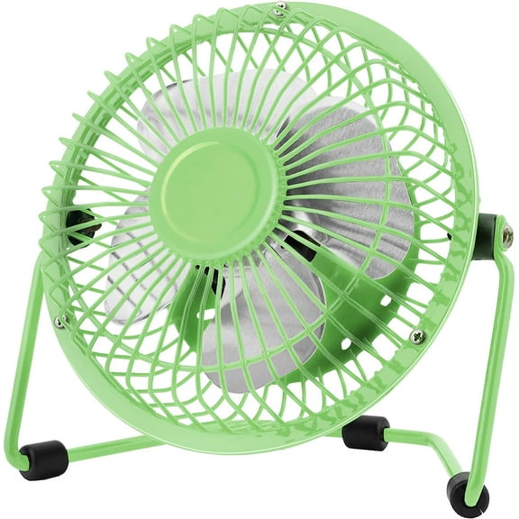 Tutuviw 4" USB Personal Desk Fan – Portable Mini Table Cooling Fan - Plugs into Computer - Adjustable 360° Tilt, Quiet, Rubber Grip Feet-Green