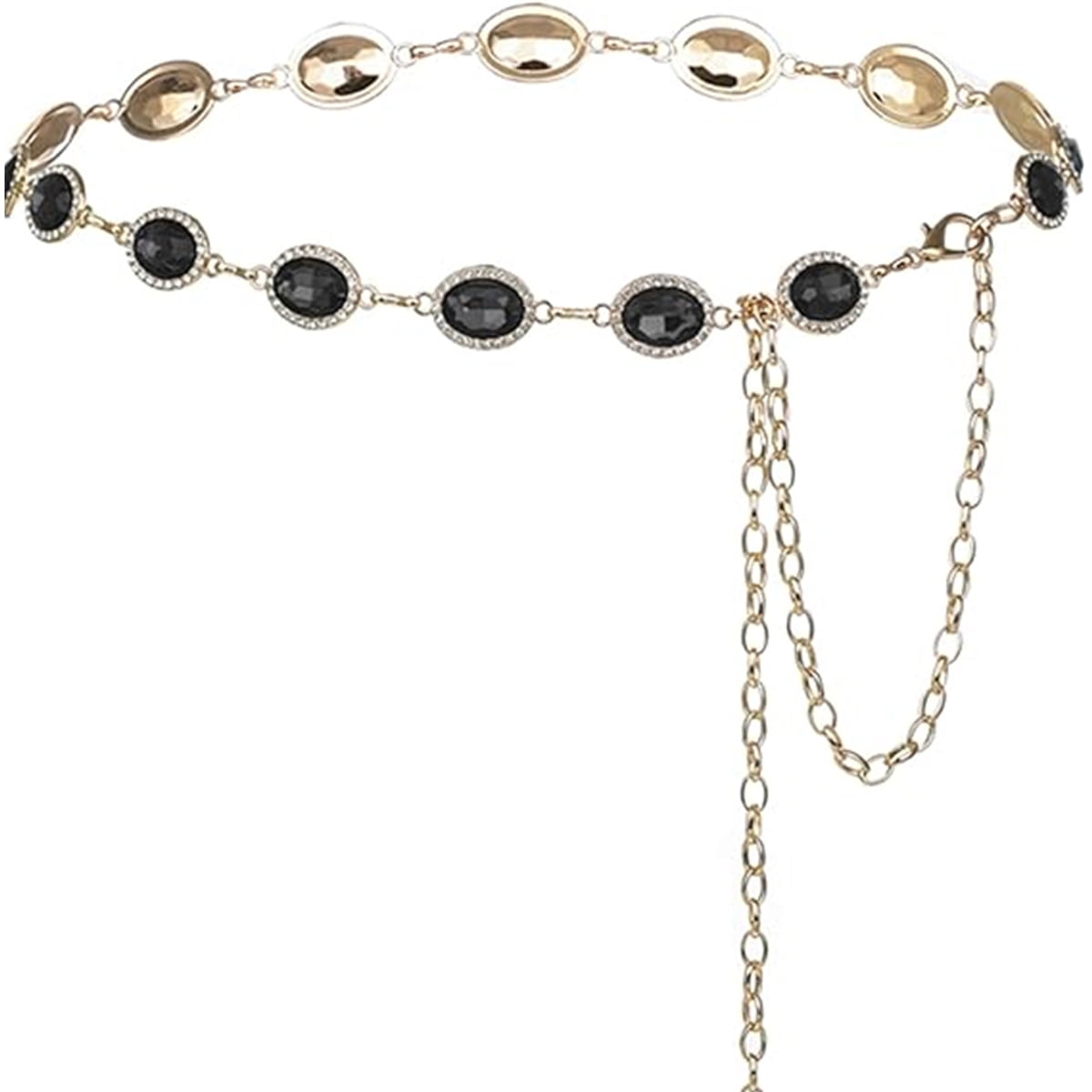 Rhinestone Chain Belt Crystal Waistband Dress Jeans Adjustable Elegant Jewelry Ayliss Women Rhinestone Chain Belt Metal Dress Link Belt  main image 4