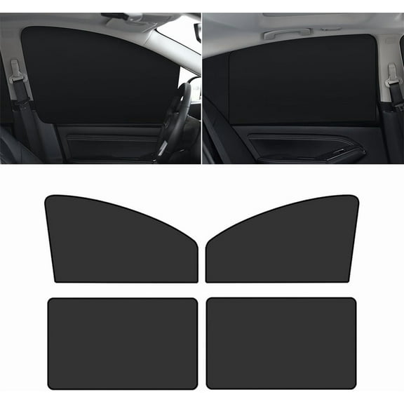 Tutuviw 4Pcs Car Side Window Sun Shade Light Blackout Large Side Window Covers for Camping Travel Privacy Sleeping Keeps Cooleror for Car Camping Changing Clothes(Black)