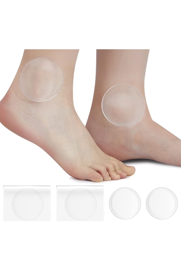 4Pcs Gel Metatarsal Pads Ball for Ski, Self Adhesive Soft Arch Support Inserts Foot Pads, Shoe Insole Heel Grips Liners Protectors for Foot Heel Ankle Knee Wrist Elbow Pain Relief