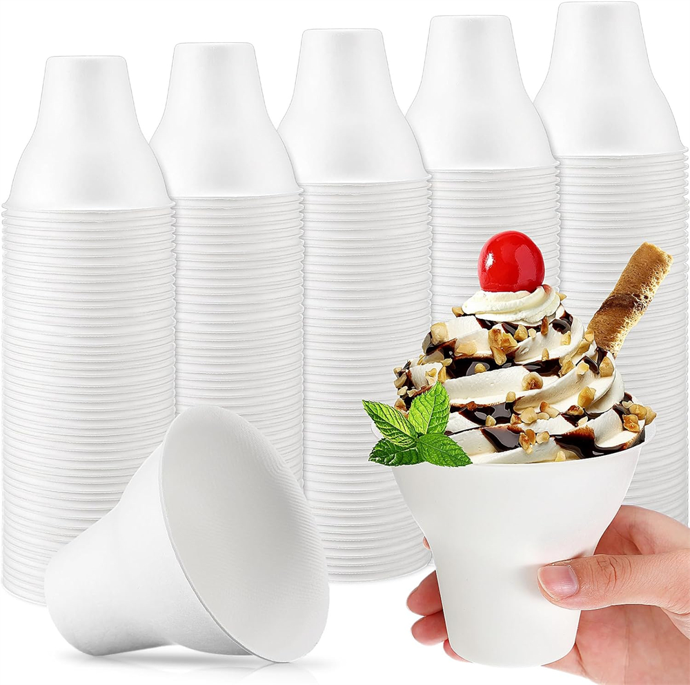 200 Pcs Paper Cone Cups - 4 Oz Thick Disposable Cups For Shaved Ice, Slushies, Water Coolers, Parties (Classic White)
