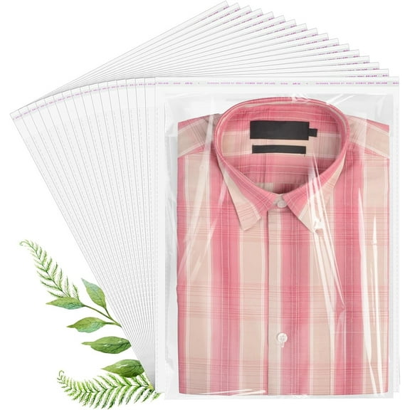 Tutuviw 50 Pcs Clear Self-Sealing Cellophane Bags,Sealable Poly Plastic Shipping Bags,Resealable Cellophane Bags for Small Business Packaging Clothing,Shirt,Gifts, Decorative Wrappers (Clear, 10x14in)