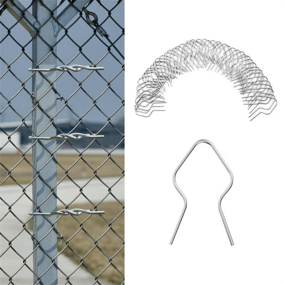 Tutuviw 50 Pcs Fence Fork T Post Clips,Preformed Galvanized Steel Tie Wire Installation Tools,11 Gauge Wire Ties,Pre-Cut Fence Ties,Pre-Cut Galvanized Steel Fence Clips for T-Posts/U-Posts