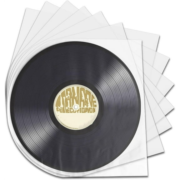 Tutuviw 50Pcs Inner Sleeves 7Inch Anti Static Round Bottom Vinyl Record Inner Sleeves Durable Clear Disc Sleeves Protect Your Albums from Scratches, Dust & Dirt