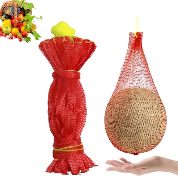 Tutuviw 50Pcs Watermelon Hanging Nets,17.7in Melon Nets Melon Hammock Melon Trellis Heavy Duty Fruit Hammock with Drawstring,High Bearing Capacity Melon Cradle for Cantaloupe Honeydew (7-22lbs)