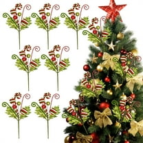 Tutuviw 6 Pcs 13 in Christmas Tree Picks Branch Christmas Tree Topper Ornaments Candy Lollipop Spray Picks Christmas Candy Twigs Stems for Christmas Tree Wreath Home Party Craft Decor (Multicolor)
