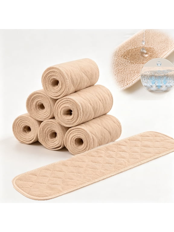 6 Pcs Bra Liners for Sweat,18x3 Inch 3 Layer Rectangle Cotton Under Breasts Pads for Women Absorb Sweating,Washable Bra Liners to Absorb Sweat for Women Sweating Supplies(Nude)