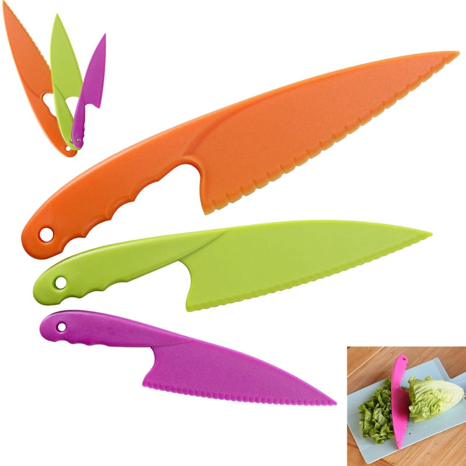 Tutuviw 6 Pcs Kid Plastic Kitchen Knife Set for toddler, Toddler’s Cooking Knives Children's