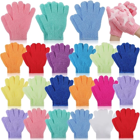 Tutuviw 6Pcs Exfoliating Gloves Double Sided Exfoliating Bath Gloves Shower Gloves for Deep Clean Skin for Spa Massage Beauty Skin Shower Scrubber Bathing(Different random colors)