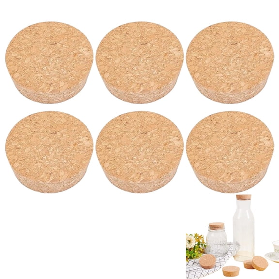 Tutuviw 6Pcs Cork Stoppers Wine Bottle Cork Stoppers Tapered Cork Stoppers for Bottles Soft Wood Wine Corks Crafts Replacement Corks Great for Bar, Restaurant, Home Use