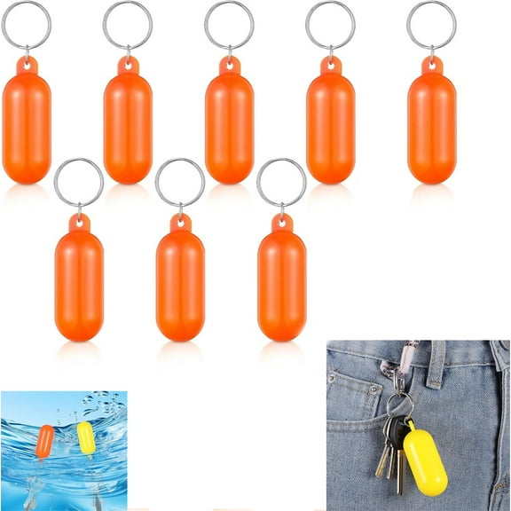 Tutuviw 7Pcs Foam Floating Key Chain,Float Key Ring,Waterproof Boat Float Ring,Floating Key Pendant,Water Sport Accessory for Boating Fishing Surfing Sailing,Sail Kayak Fishing Accessory,Orange