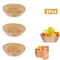 thumbnail image 1 of Tutuviw 9-Inch Round Woven Bread Roll Baskets Bulk Plastic Round Basket , Food Serving Baskets for Fruits Vegetables Snacks Kitchen Restaurant - Set of 3, 1 of 8