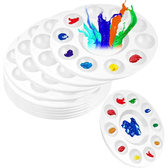 Tutuviw 9 Pcs Paint Tray Palettes Plastic for Kids to Put Cupcake and Art Painting