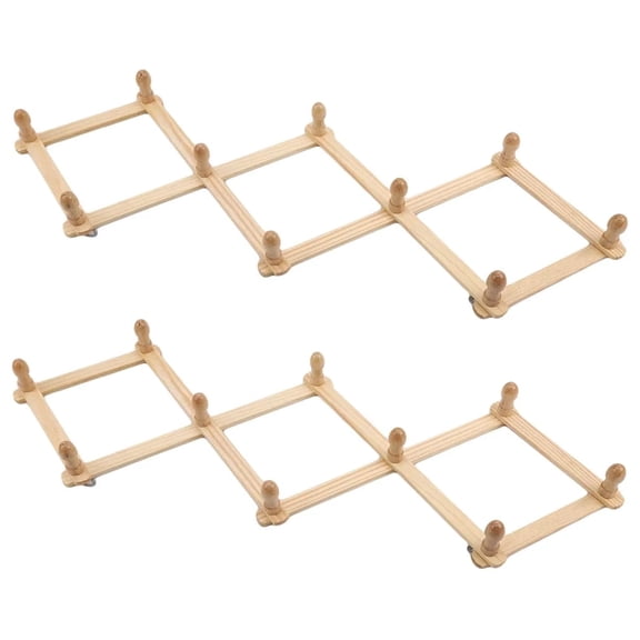Tutuviw Accordion Style Wood Expandable Rack Wooden Wall Hanger Expandable Coat Rack Expandable Wood Wall Rack Smooth Wood Finish, Set of 2