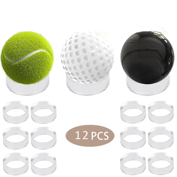 Tutuviw Acrylic Sphere Stand Round Display Stand Clear Ring Ball Sphere Stand Plastic Round Display Stand for Golf Ball, Baseball, Softball, Spheres, Marbles, Collections, Medium, (15 Pieces)