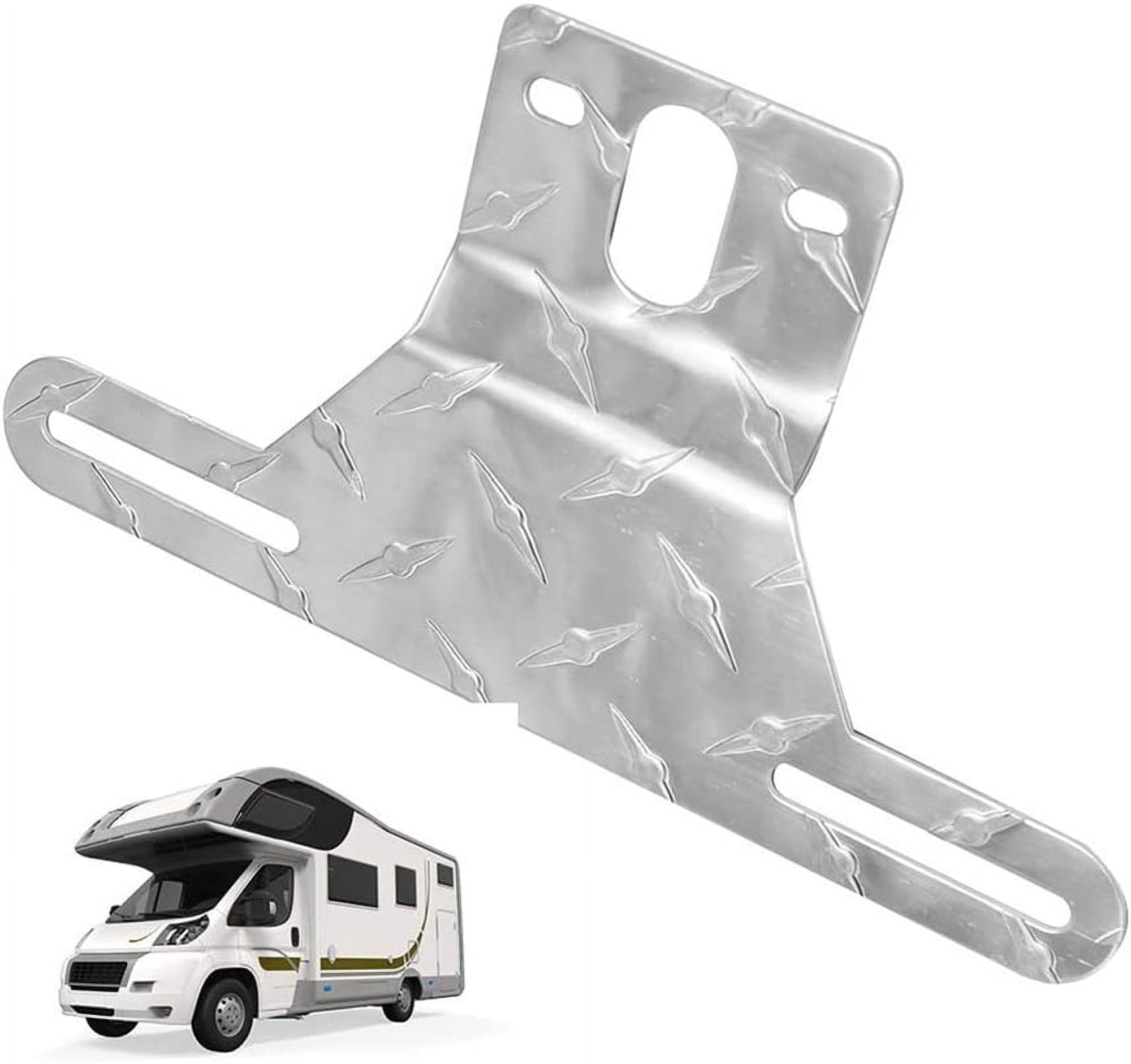 Tutuviw Aluminum Trailer License Plate Bracket Holder,Silver Car Tag Frame for Truck/RVs/Boats, Universal License Plate Light Mounting Kit with Screw CapsMounting Bracket Trailers