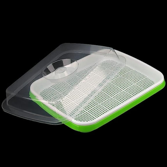 Tutuviw BPA Free Hydroponics Soilless Seeds Sprouter Microgreen Seed Sprouter Trays Seed Germination Double Tier Grow Trays with Lid