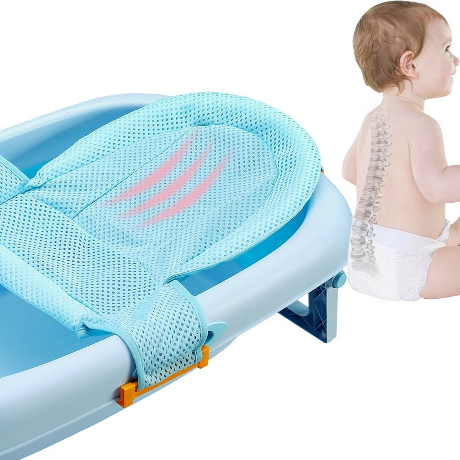 Tutuviw Baby Bath Support Seat Shower Mesh Baby Bath Net For bathtub Adjustable NonSlip Bath