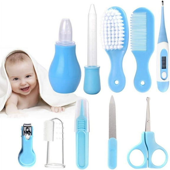 Tutuviw Baby Health Care Kit,Baby Care Items, Baby Grooming Kit, Baby Care Essentials Set, 10PCS Baby Health Care Set Portable Baby Care Kit(Blue)