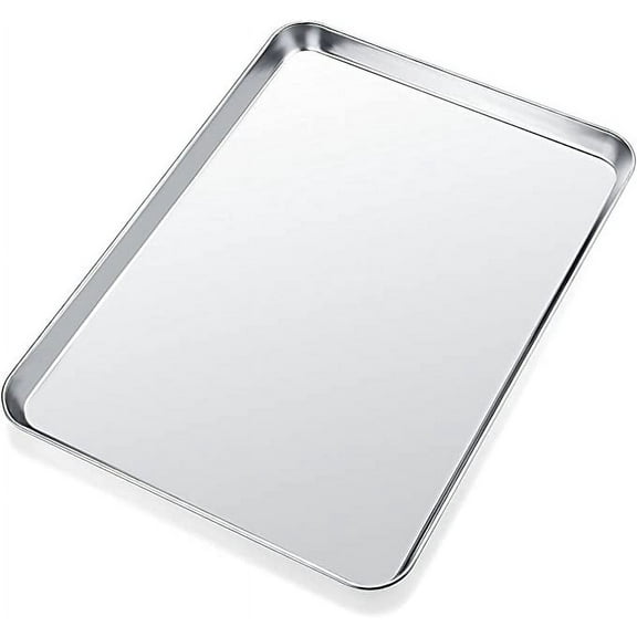 Tutuviw Bakeware Half Sheet Baking Pan and Bakeable Nonstick Baking Sheet Stainless Steel Baking Pan Metal Rectangle Size 10.5 x 8 x 1 inch Easy Clean, Dishwasher Safe & Heavy Duty