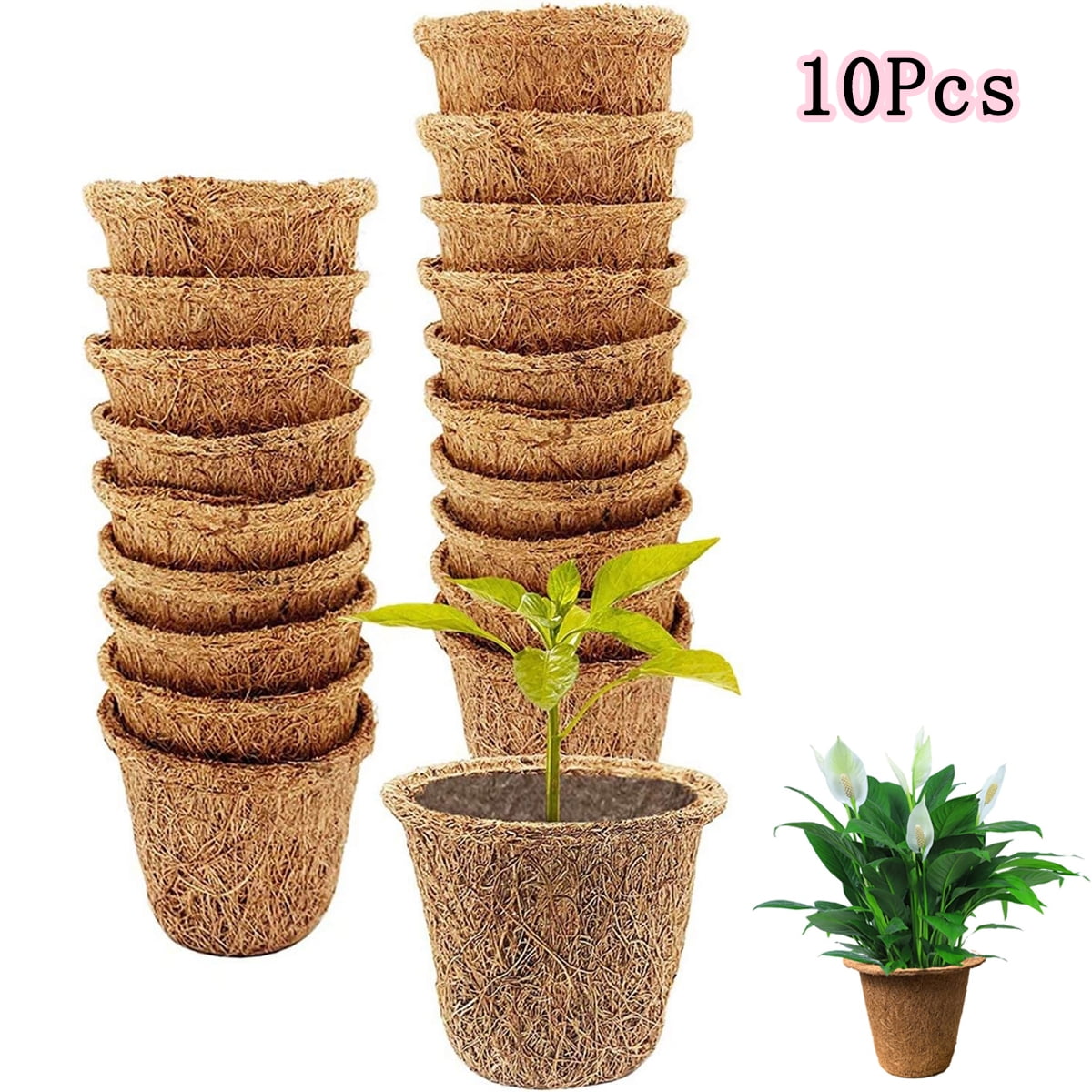 Tutuviw Biodegradable Coco Coir Plant Pots,Coco Coir Seed Starter Pots ...